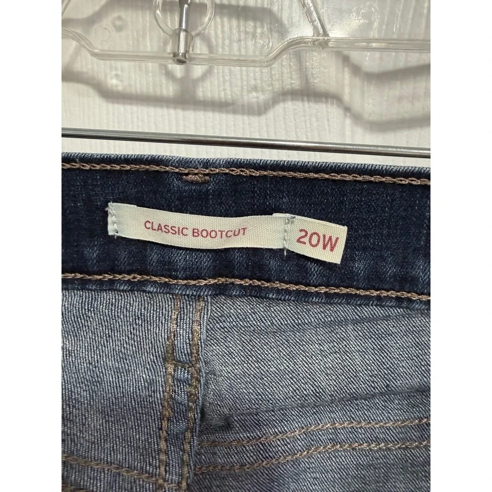 Levis Classic Bootcut Jeans Womens 20W Dark Wash Indigo Denim Plus Size Mid Rise